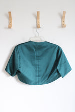 Green Satin Short Sleeved Shrug | 10