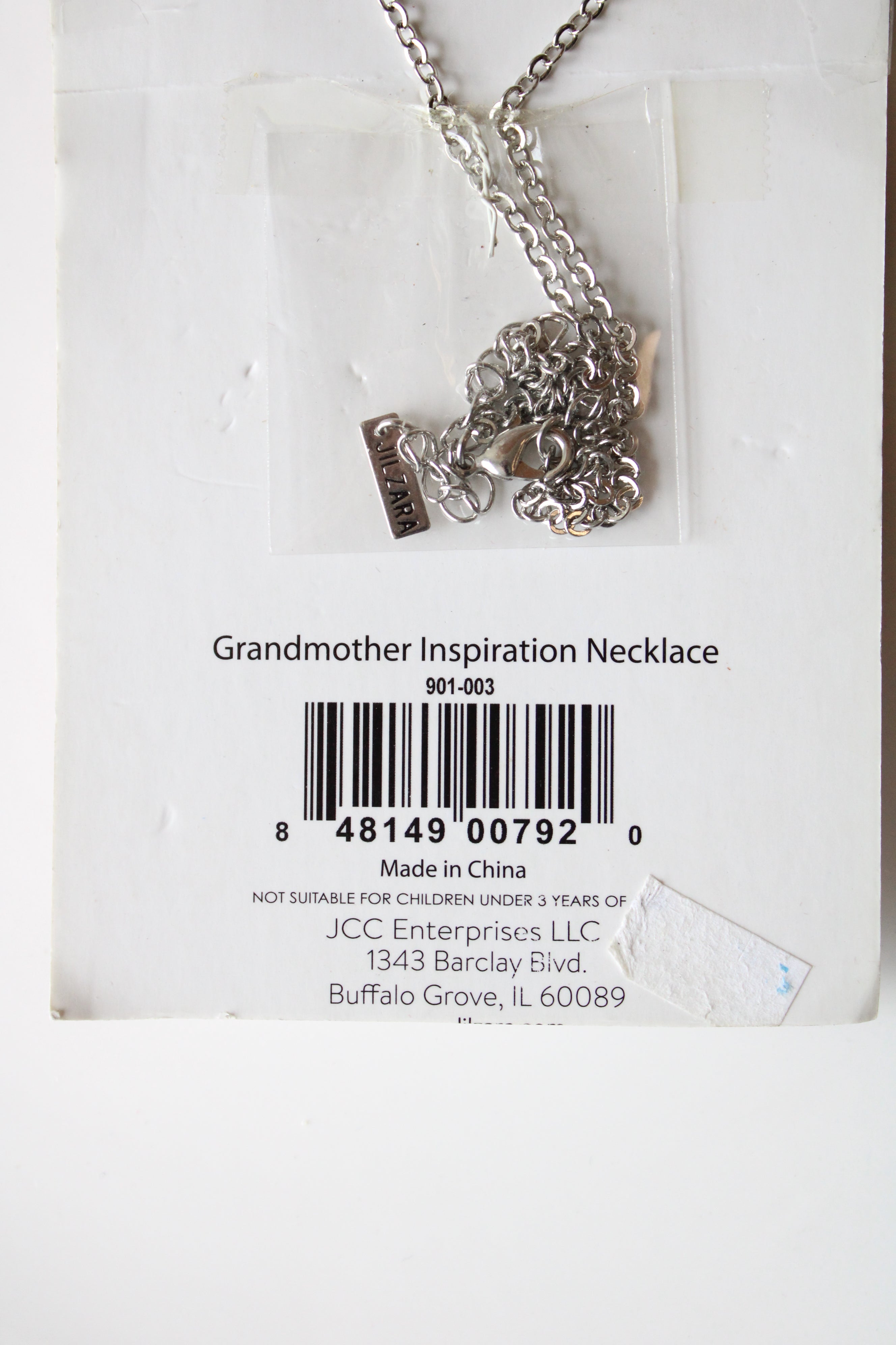 NEW Jilzara Grandmother Charm Silver Necklace