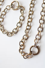 Two-Tone Gold & Silver Chain Necklace & Bracelet Set