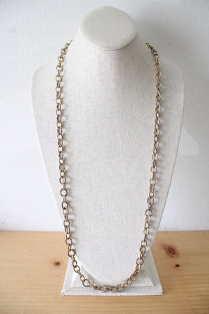 Two-Tone Gold & Silver Chain Necklace & Bracelet Set