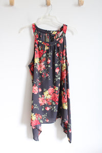 Torrid Gray Floral Sleeveless Shirt | 1