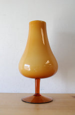 Vintage Yellow & Amber Glass Goblet Vase