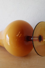 Vintage Yellow & Amber Glass Goblet Vase