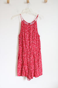 Old Navy Red Floral-Patterned Spaghetti Strap Romper | M