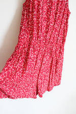 Old Navy Red Floral-Patterned Spaghetti Strap Romper | M