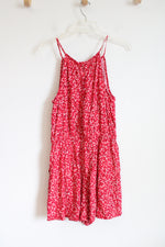 Old Navy Red Floral-Patterned Spaghetti Strap Romper | M