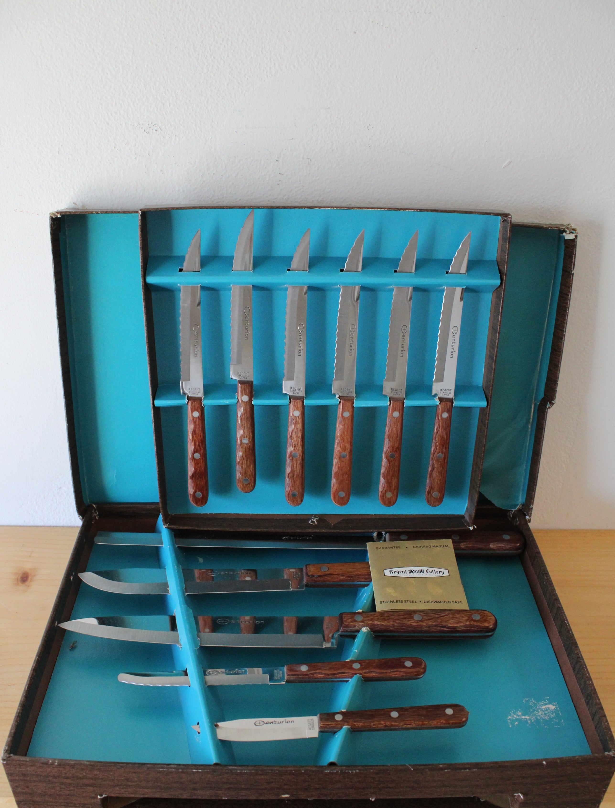 Regent Cutlery Centurion Vintage Wooden Handle Knife Set Of 11