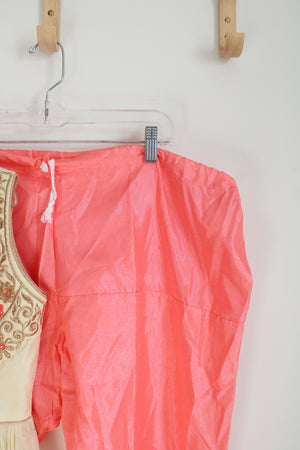 3 Piece Pink and Gold Indian Dress | XL