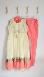 3 Piece Pink and Gold Indian Dress | XL