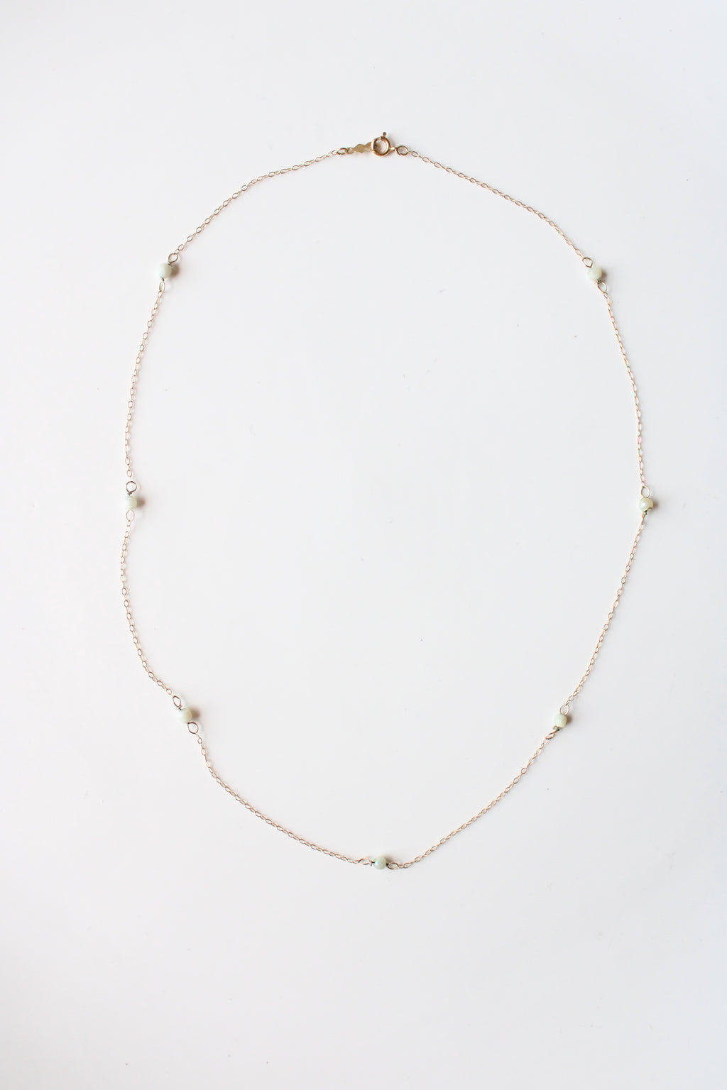 14KT Yellow Gold Pearl Chain Necklace