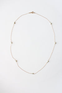 14KT Yellow Gold Pearl Chain Necklace