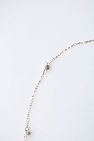 14KT Yellow Gold Pearl Chain Necklace