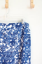 Blue and White Floral Midi Skirt | 12