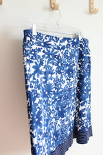 Blue and White Floral Midi Skirt | 12