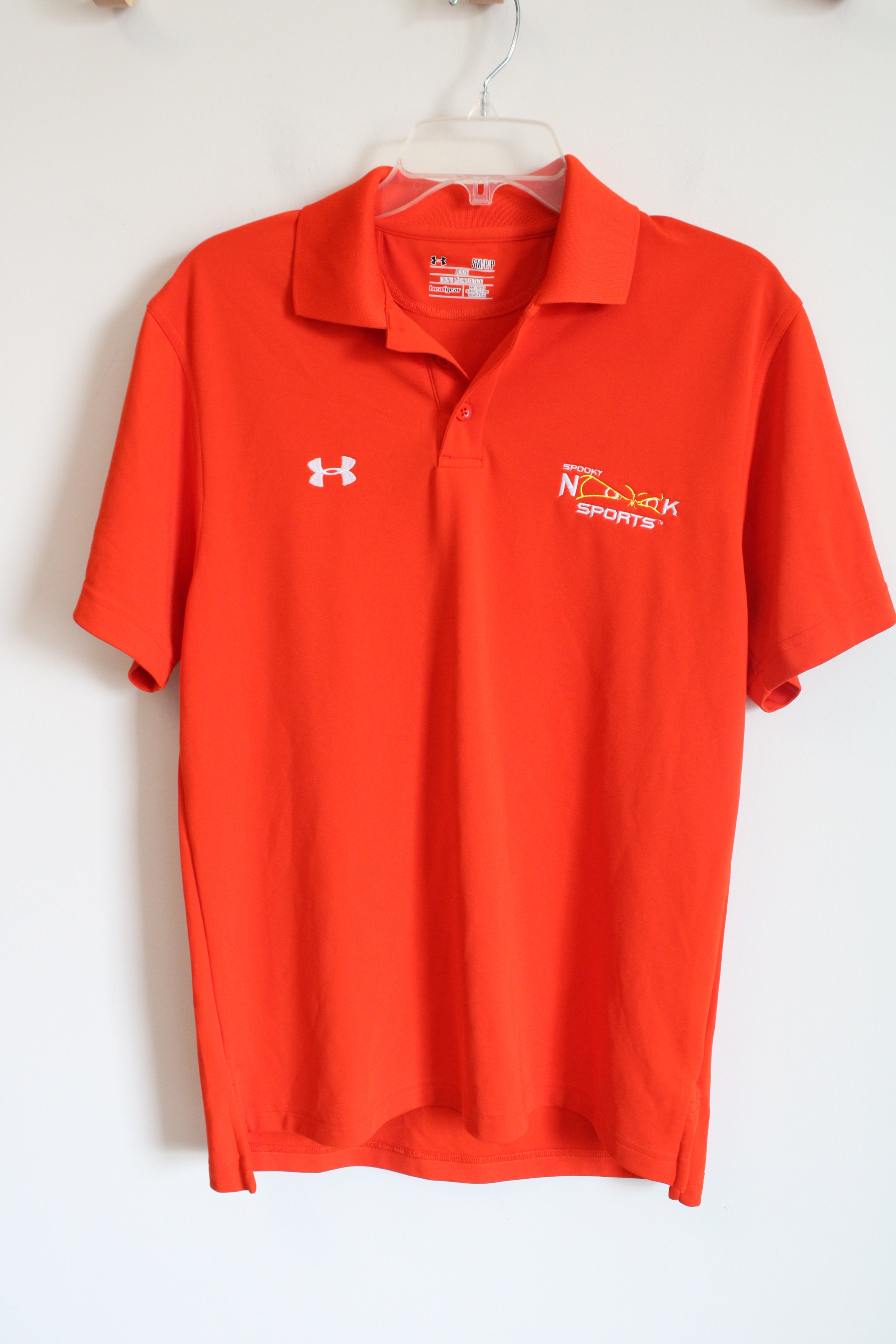 Under Armour Spooky Nook Sports Orange Loose Fit HeatGear Polo Shirt | S