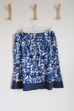 Blue and White Floral Midi Skirt | 12