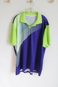 Zity Green Purple Polo Shirt | XL