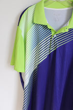 Zity Green Purple Polo Shirt | XL