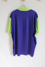 Zity Green Purple Polo Shirt | XL