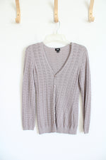 Mossimo Mauve Shimmer Button Down Cardigan Sweater | S