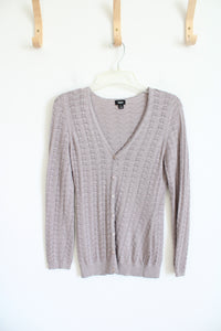 Mossimo Mauve Shimmer Button Down Cardigan Sweater | S