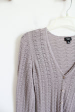 Mossimo Mauve Shimmer Button Down Cardigan Sweater | S