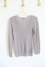 Mossimo Mauve Shimmer Button Down Cardigan Sweater | S