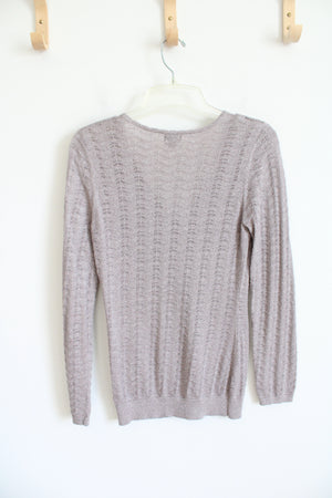 Mossimo Mauve Shimmer Button Down Cardigan Sweater | S