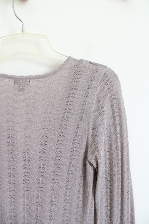 Mossimo Mauve Shimmer Button Down Cardigan Sweater | S