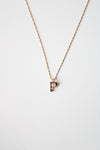 "P" Initial Solid 14KT Gold Pendant Necklace