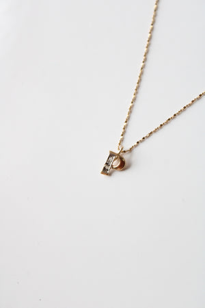 "P" Initial Solid 14KT Gold Pendant Necklace