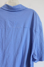 Van Heusen Traveler Blue White Striped Polo Shirt | 3XLT