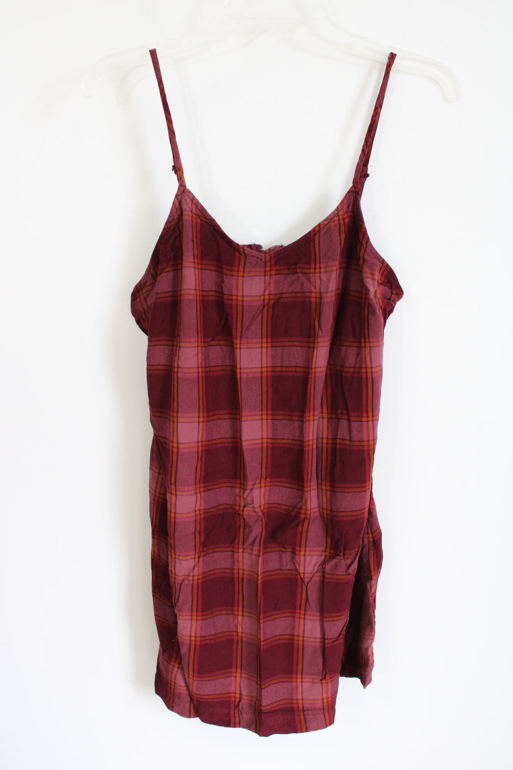 Arizona Jean Co. Burgundy Plaid Mini Dress | L