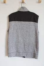 Sonoma Gray Black Zip Up Fleece Vest | L