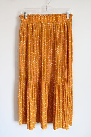 Exlura Yellow Polka Dotted Pleated Skirt | L