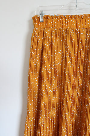 Exlura Yellow Polka Dotted Pleated Skirt | L