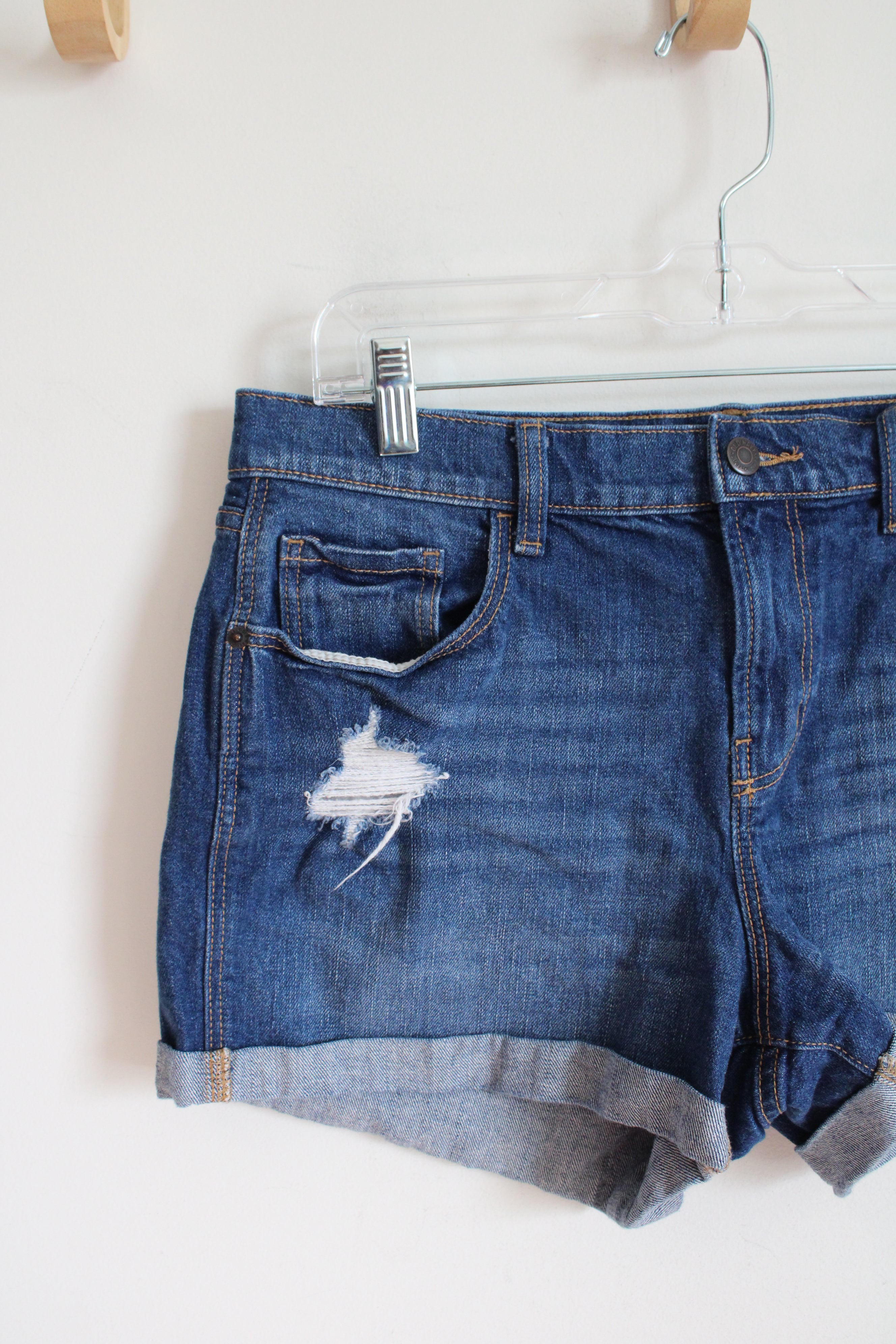 Old Navy Denim Boyfriend Midrise Ripped Shorts | 10