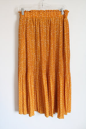 Exlura Yellow Polka Dotted Pleated Skirt | L