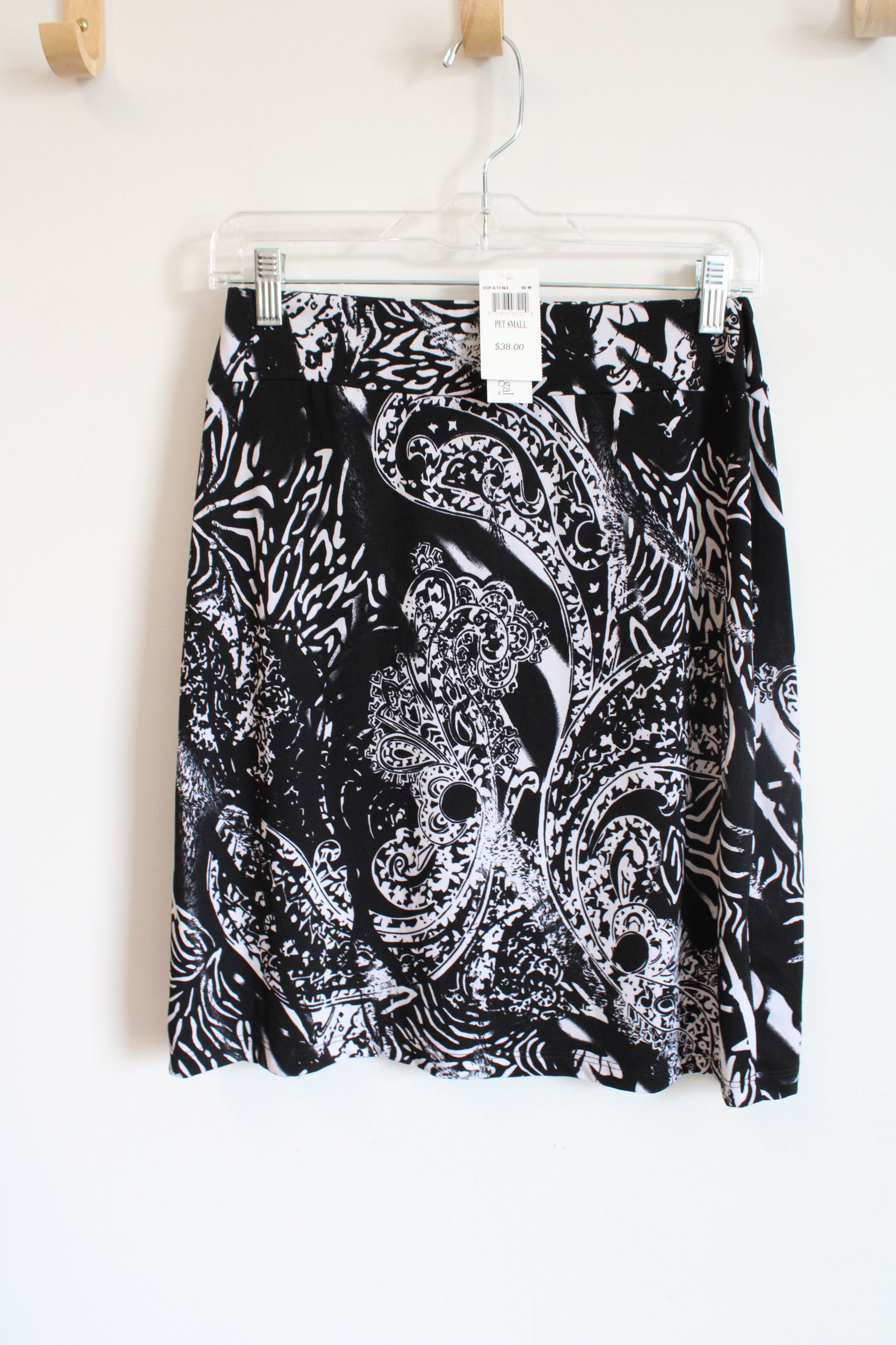 NEW Bleaker & McDougal Black Paisley Skirt | S Petite