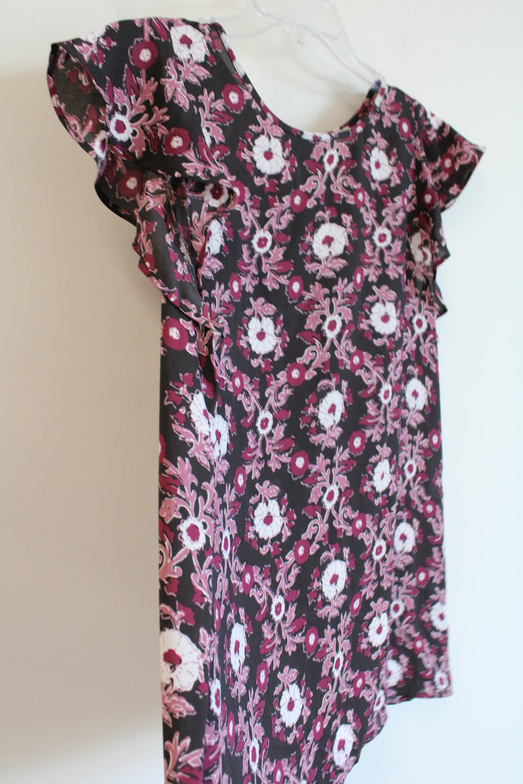 NEW LOFT Pink Gray Floral Blouse | L