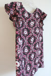 NEW LOFT Pink Gray Floral Blouse | L