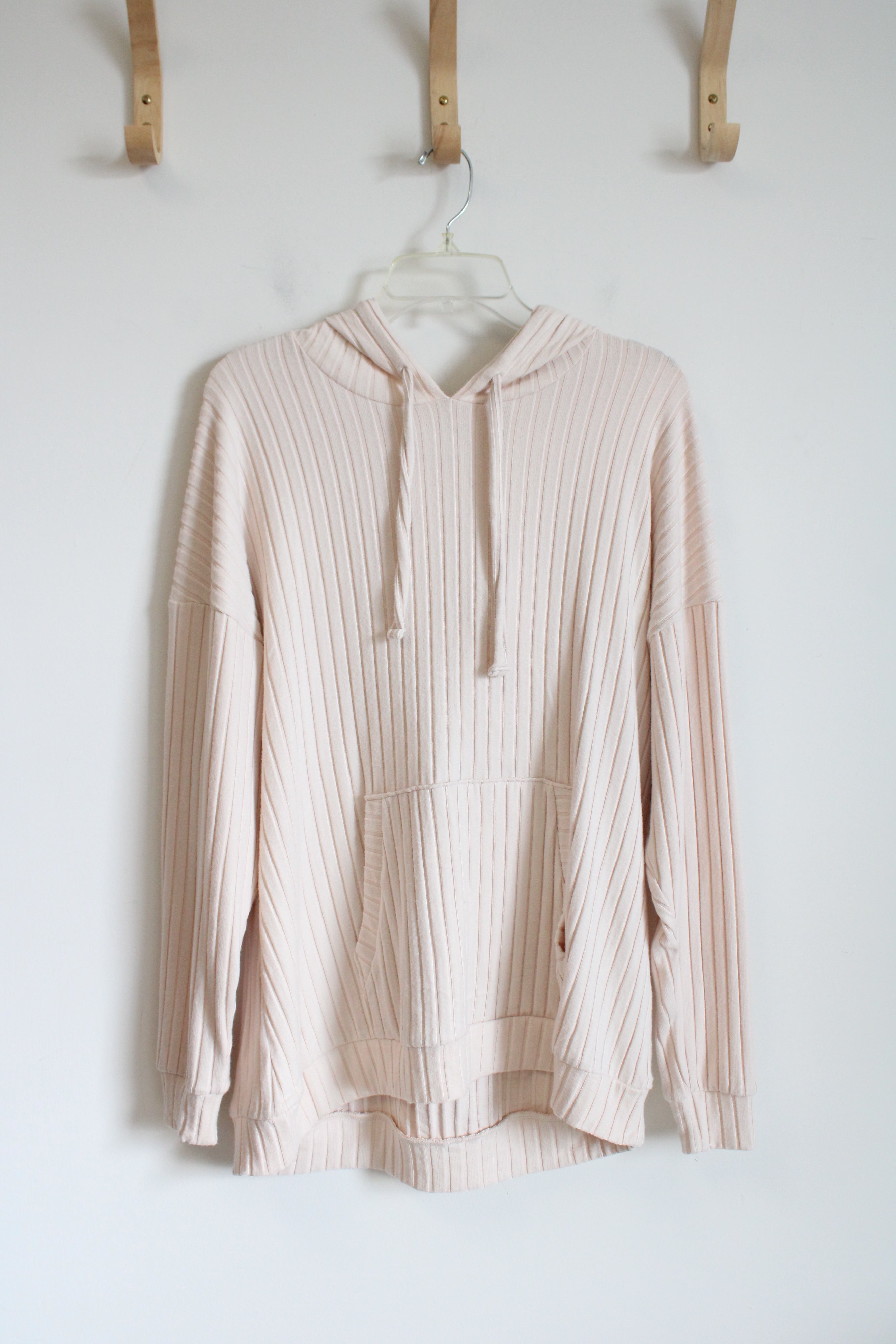 Sonoma Light Pink Ribbed Sleepwear Hoodie | L