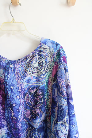 NEW Zolucky Blue & Purple Patterned Dress | 4X