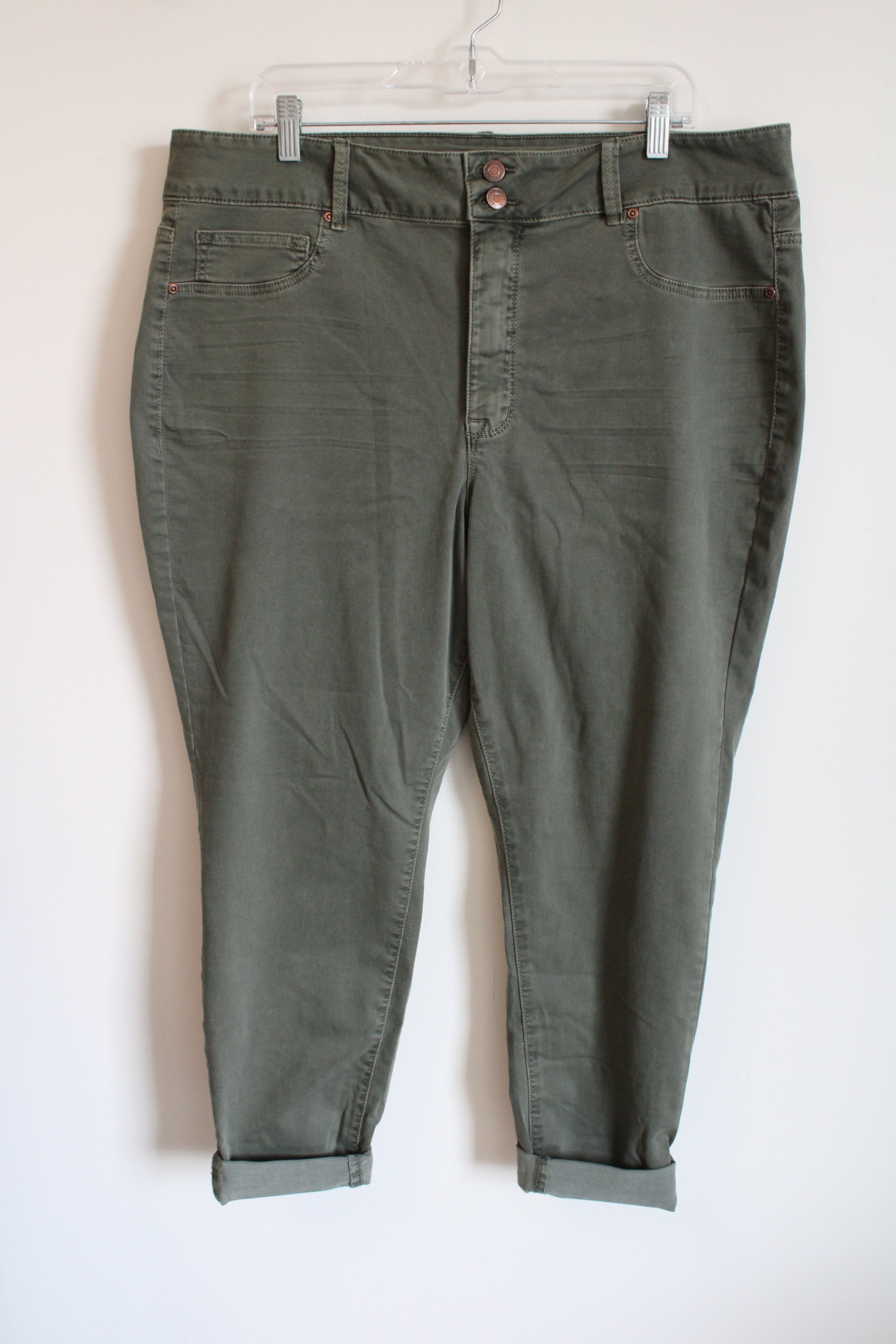 Maurices High Rise Olive Green Jeans | 22W