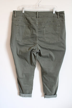 Maurices High Rise Olive Green Jeans | 22W