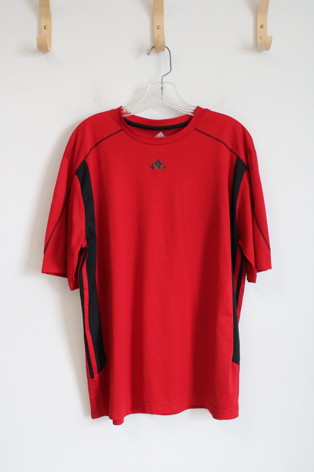 Adidas Red Short Sleeve Athletic Top | L