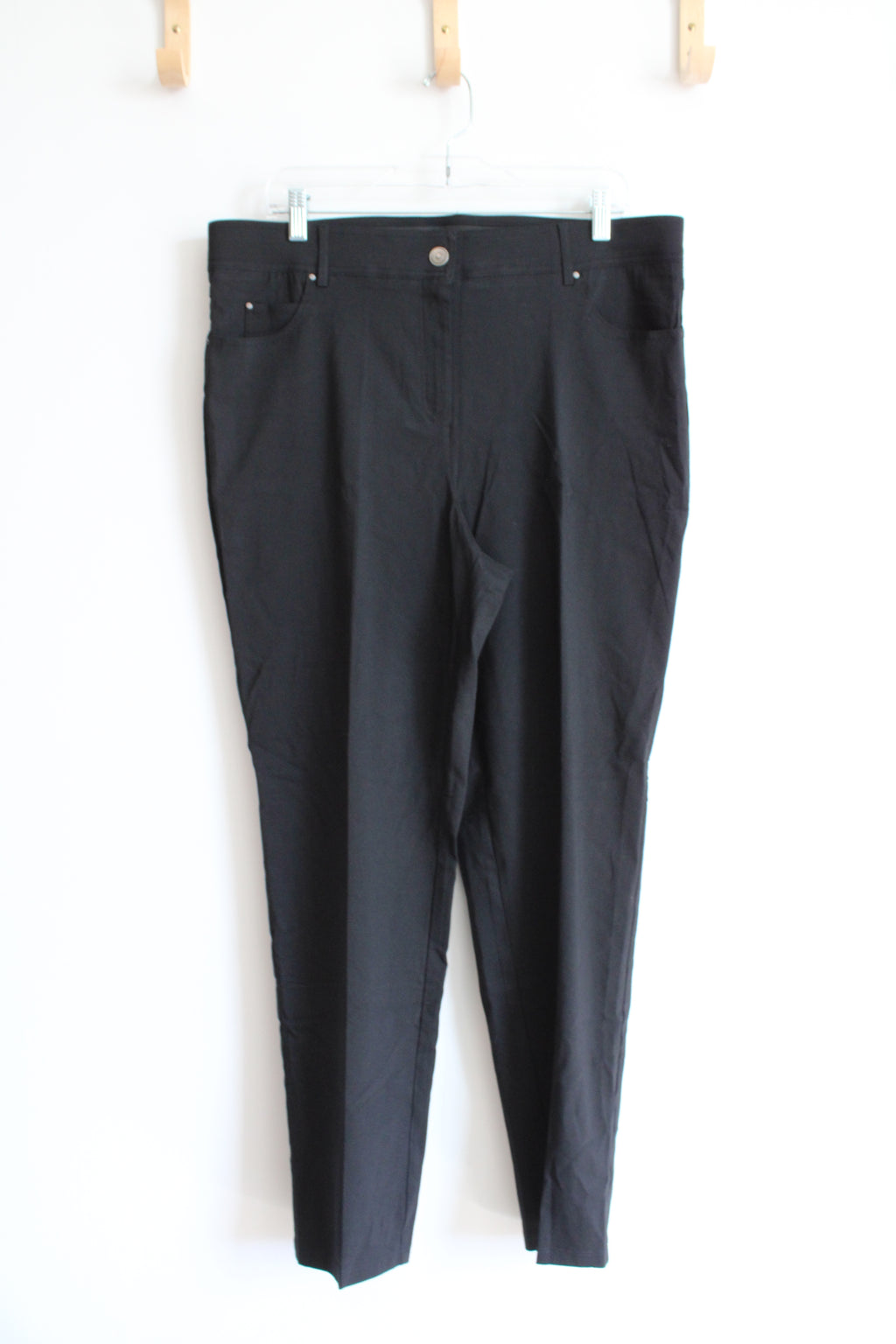 NEW Joan Vass New York Black Elastic Waistband Pants | 20W