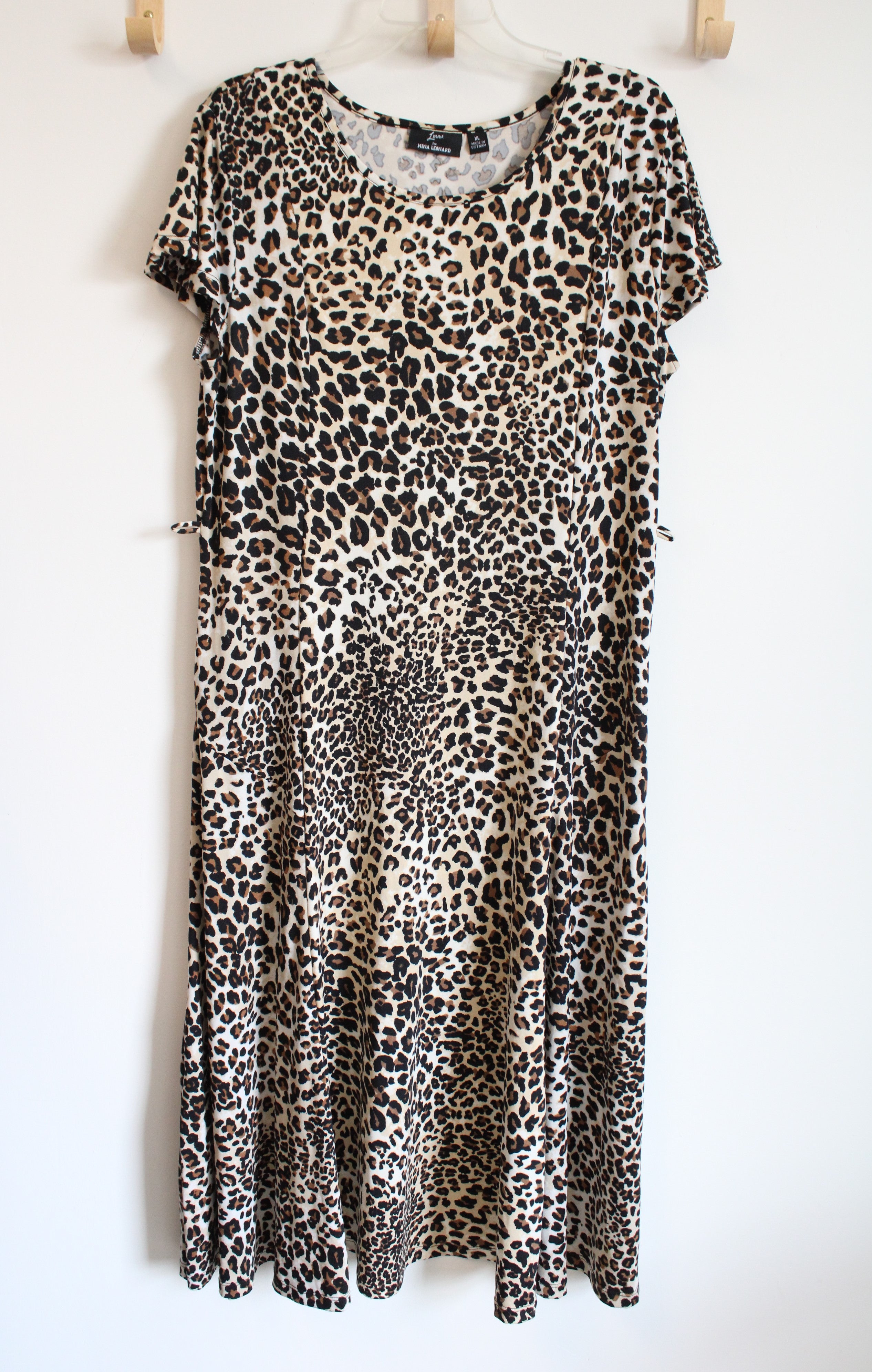 Nina Leonard Leopard Print Dress | XL