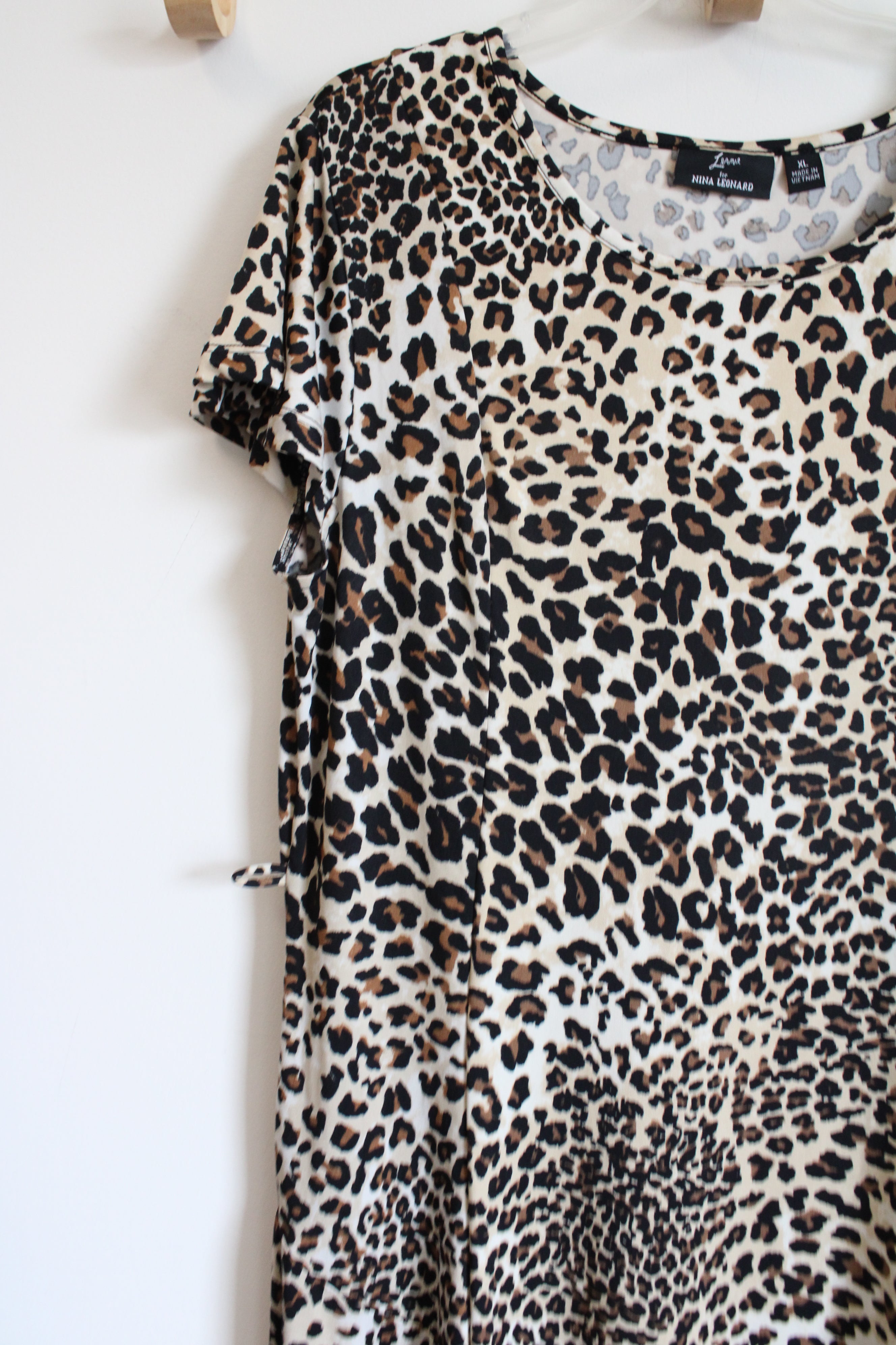 Nina Leonard Leopard Print Dress | XL