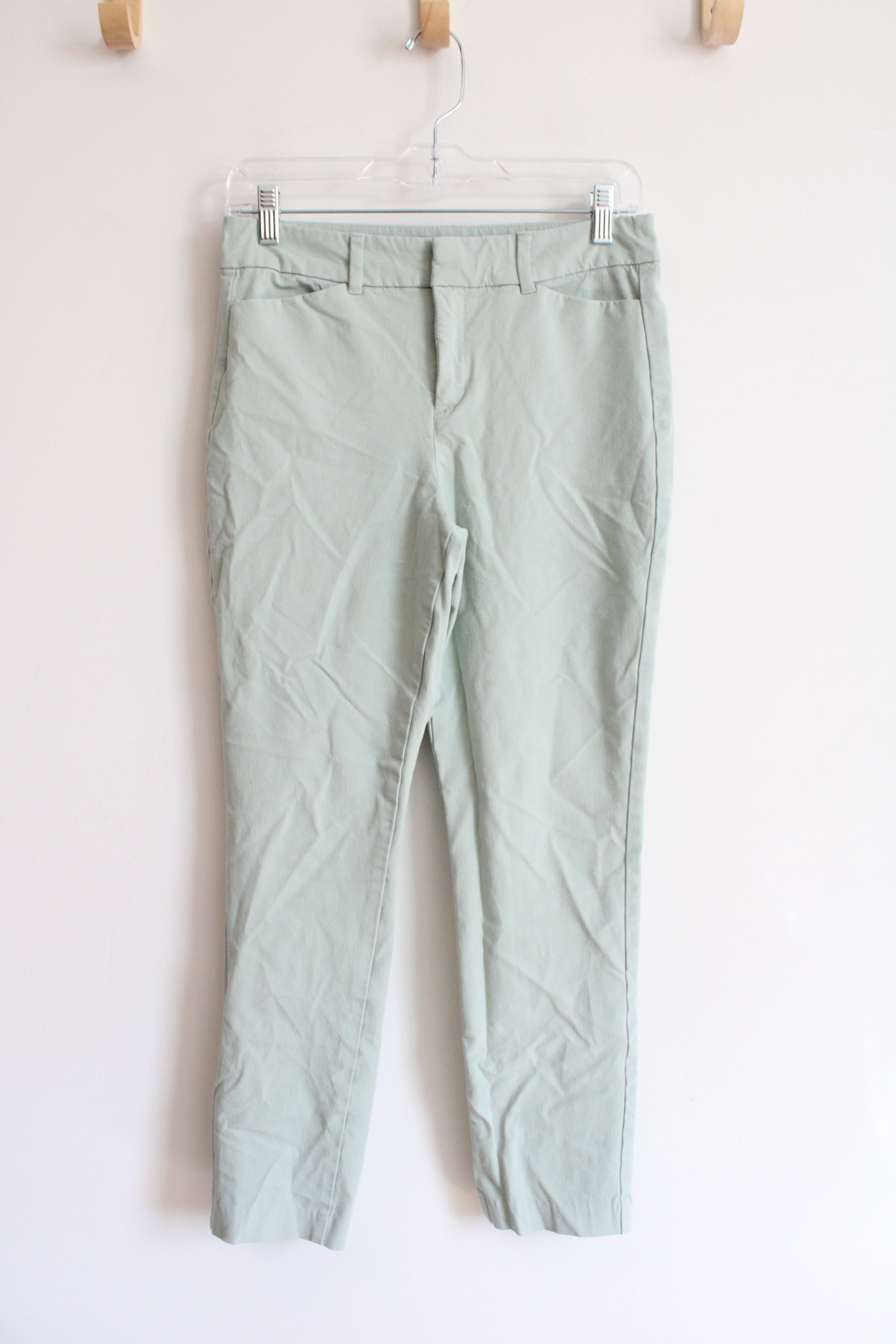 Old Navy High-Rise Pixie Skinny Mint Green Chino Pants | 6